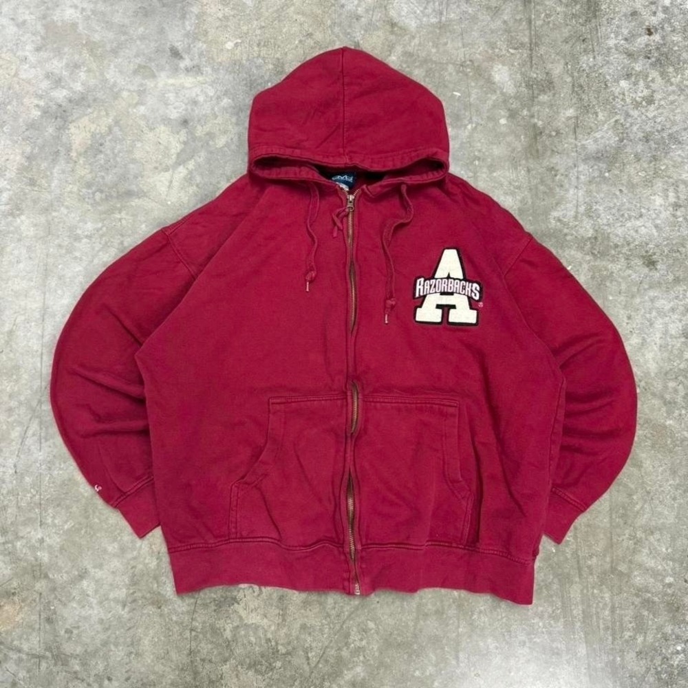 Y2K Arkansas Razorbacks Full Zip Hoodie‎ Size M
